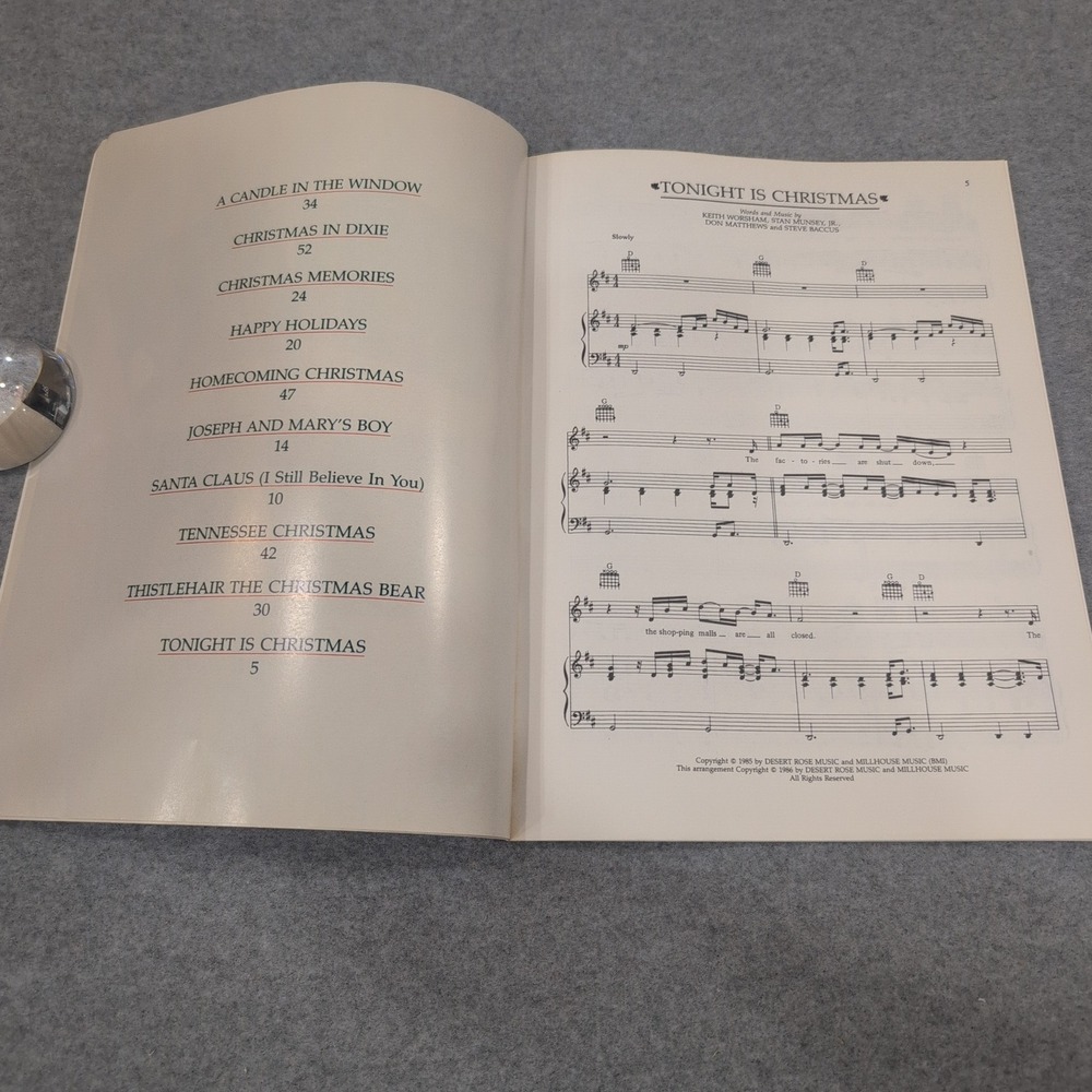 Alabama Christmas Sheet Music Songbook Piano Vocal Guitar Warner Bros 1986 - Picture 4 of 4